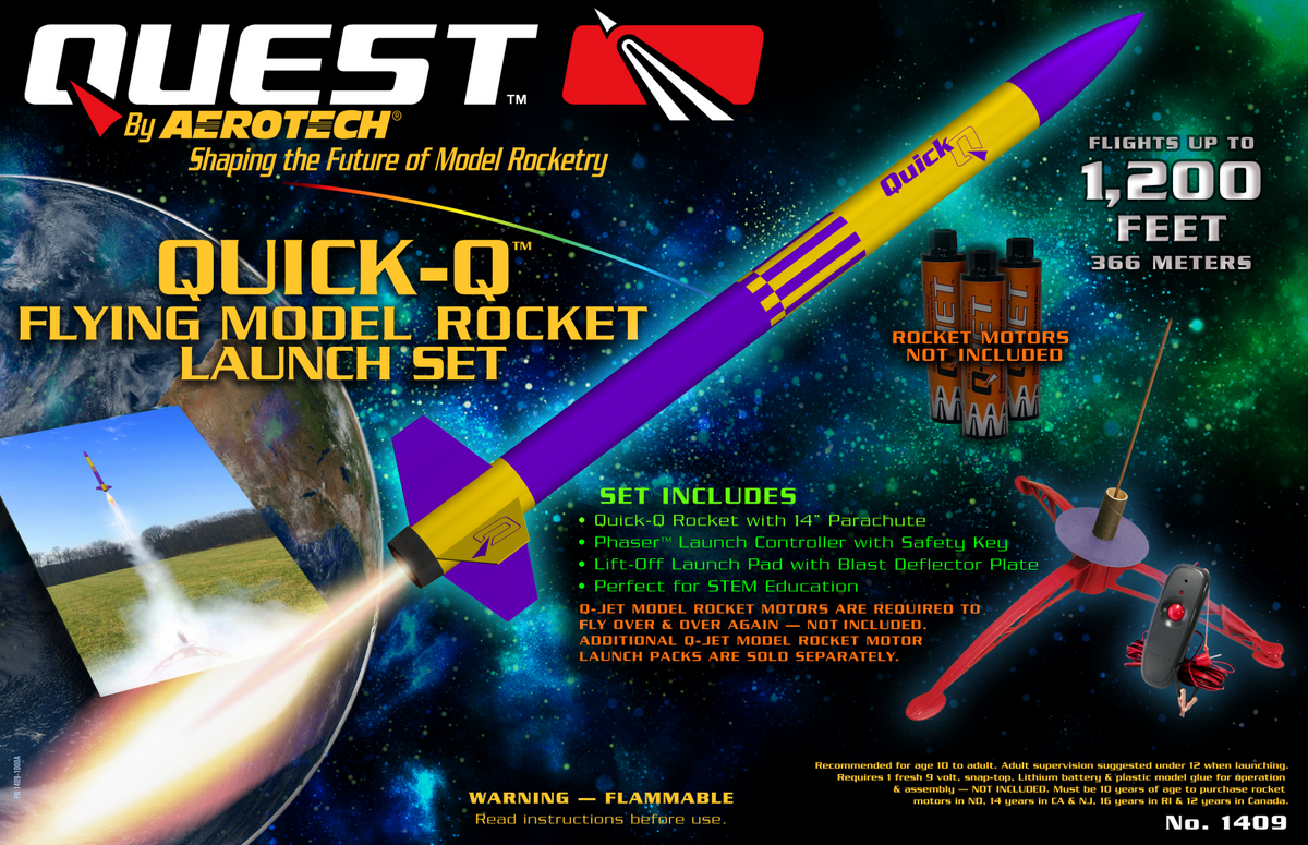 Quest QuickQ™ Flying Model Rocket Launch Set Q1409 AeroTech/Quest