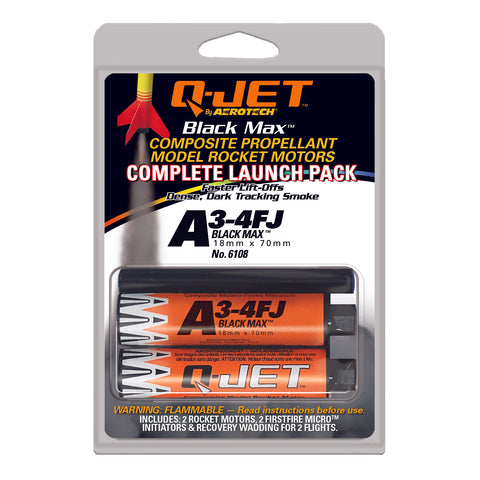 Quest Q-Jet™ A3-4FJ Black Max Rocket Motors Value 25-Pack - Q6404