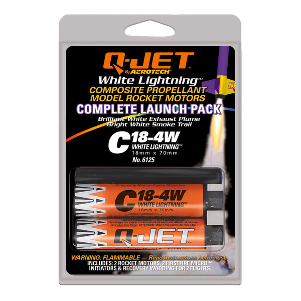 Quest Q-Jet™ C18-4W White Lightning Rocket Motors Value 25-Pack