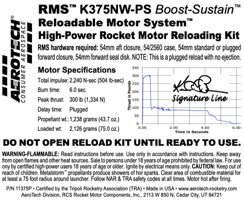 AeroTech K375NW-PS RMS-54/2560 Reload Kit (1 Pack) - 11375P