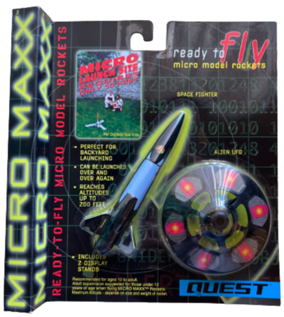 Quest Micro Maxx™ UFO Flying Saucer & Space Fighter Dual Rocket Pack - Q5642