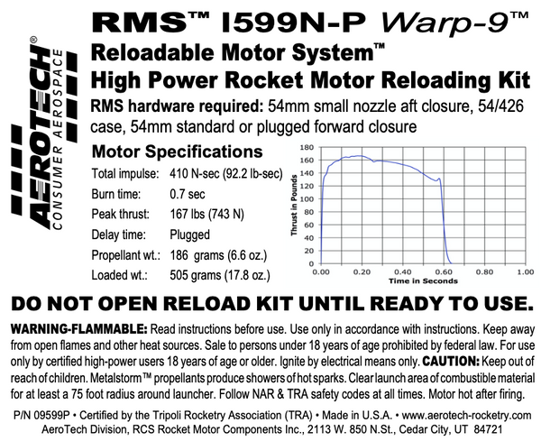 RAKUTAO96928ページ AeroTech I599N-P RMS-54/426 Reload Kit (1 Pack) - 09599P