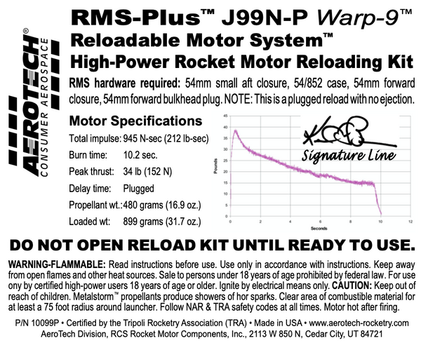 AeroTech J99N-P RMS-54/852 Reload Kit (1 Pack) - 10099P – AeroTech